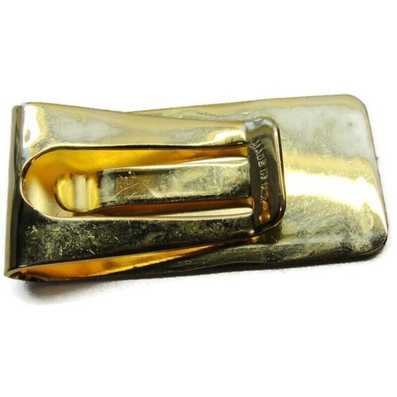 Gold Tone Engravable Money Clip Card Cash ID Holder - Picture 4 of 6
